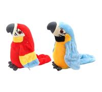 parlante, 2 pezzi giocattolo pappagallo parlante vivido peluche, pappagallo interattivo ripete quello che hai detto, giocattoli elettronici per uccelli per feste di compleanno di ragazzi e ra