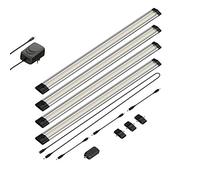 Parlat apparecchio sottopensile LED Siris, touch dimmer, piatto, ogni 50cm, ogni 655lm, bianco, set di 4