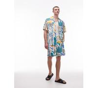 Parlez - Coordinato corto multicolore con stampa stile pennellate L