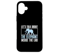 Parliamo dell'elefante dentro gli amanti della zoologia del laboratorio Custodia per iPhone 16 Plus