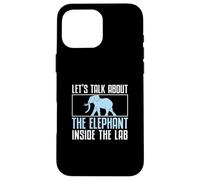 Parliamo dell'elefante dentro gli amanti della zoologia del laboratorio Custodia per iPhone 16 Pro Max