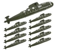 Parliky 10 pezzi Modellini Submarine Militari in Realistica Miniature Decorazione da Scrivania per Giochi di Simulazione Navi da Guerra Accessori per Scenari Navali