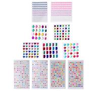 Parliky 11 Fogli Adesivi Strass per Decorazioni Brillanti Impermeabili per DIY Adesivi Cristallo per Regalo Ragazzi e Ragazze Facili da Applicare su Superfici Piane