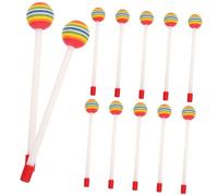 Parliky 12 pezzi Bacchette Lollipop per Batteria Bastoncini Percussione con Punta Tonda Antigraffio Liscio per Principianti e Batteristi Giovani Strumenti Musicali per Esercizio e