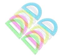 Parliky 12 Pezzi Goniometri Grandi Semicircolari 180 Gradi Trasparenti Colorati in Plastica Set per Misurazioni Precise e Strumenti di Disegno Scolastici per Studenti e Ufficio