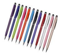 Parliky 12 Pezzi Penna a Sfera Stylus Capacitivo in Alluminio per Tablet e Smartphone, Leggera e Veloce per Scrivere e Giocare in Ufficio Colore Casuale