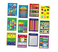 Parliky 12 Pezzi Poster Educativi per Alfabeti Inglesi Colori Vivaci su Carta Uv per Educazione Prescolare e Decorazione Aula