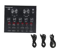 Parliky 1set Mixer Audio Professionale Usb Con Scheda Sound Ktv Microfono Condensatore e Effetti Sonori Compatibile Con Smartphone e Computer Per Streaming e Live Broadcast