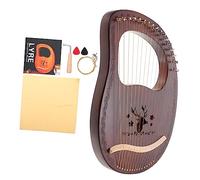 Parliky 1set Wooden Lyre Harp Tone Ancient Style Instrument with Metal Strings for Music and Kids Includes Tuning Rod Instruction Manual and Picks Reindeer Color