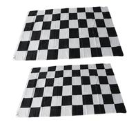 Parliky 2 Pezzi Bandiera Scacchi e Neri in Poliestere Resistente per Gara Auto da Corsa Segnale di Partenza e Arrivo per Eventi Automobilistici