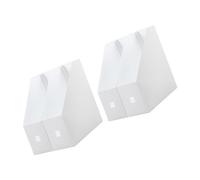 Parliky 2 Pezzi Organizer Documenti Scrivania in Plastica Documenti per Ufficio Scaffale Fascicoli e Cartelline Multifunzionale per e Libri Design Opaco Bianco