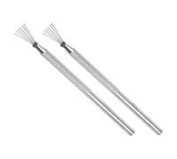 Parliky 2 Pezzi Pennelli per Scultura Argilla in Metallo Resistente Strumenti per Modellazione e Intaglio Ceramica Pennelli Texture Dettagliati per Artisti e Ceramisti per Sculture