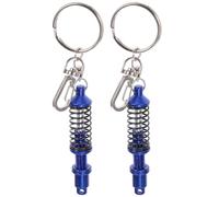 Parliky 2 pezzi Portachiavi Auto Coilover in Metallo Resistente Modellino Ammortizzatore con Molla Estensibile Accessorio Decorativo per Chiavi e Borse da Blu