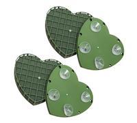 Parliky 2 Pezzi Supporto in Schiuma Floreale a Forma di Cuore con Ventosa, Schiuma Assorbente per Composizioni Fai da Te, Portafiori per Decorazioni Matrimonio e Fiori Freschi, Set da 2