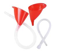 Parliky 2 set Imbuto lungo Flessibile in Plastica per Carburante e Olio Motore Beccuccio Inclinato e Tubo Trasparente Esteso per Veicoli a Motore Versatilità per Benzina Gasolio Lavavetri