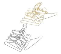 Parliky 20 Mini Grucce per Bambole in Metallo Dorato e Argento, Accessori per Guardaroba Casa delle Bambole, Ganci per Vestiti Miniatura, Supporto Resistente e Ottimizzazione Spazio