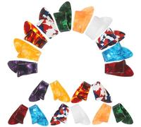 Parliky 20 Pezzi Plettri Chitarra in Celluloide Ultra Sottile Leggeri e Resistenti per Basso e Chitarra Elettrica Design Ergonomico Protezione Dita Colori Casuali Regalo per