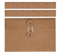 Parliky 24 Buste da Imballaggio in Carta Kraft 17X115 CM Corda per Chiusura Piccole Buste a Tinta Unita per Inviti e Cancelleria Confezione da 24 Pezzi per Ufficio e Decorazioni