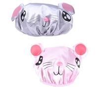 Parliky 2pezzi Cuffia Doccia per Ragazzo Ragazza Cappello da Bagno Cuffia per Doccia da Notte Cappello per Ragazzo Ragazza da Interno Materiale Sicuro e Confortevole