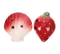 Parliky 2pezzi Ocarina Ceramica Cartoon Per Principianti Da Shell e Fragola Strumento Musicale Portatile Per Facile Da Suonare e Resistente