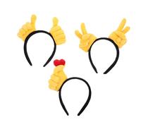 Parliky 3 pezzi Fascia Capelli Multiuso per Feste con Gesti Mani Divertenti Fasce per Compleanni Halloween e Natale Accessorio Capelli Creativo Vittoria e Cuore