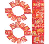 Parliky 30 Pezzi Buste Rosse Anno del Drago Buste Soldi Fortuna in Stile Cinese da Pacchetti per Capodanno Matrimoni e Occasioni Speciali