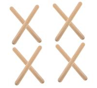 Parliky 4 paia Claves Legno Naturale Bastoncini Ritmici per Musica Educativa Orff Strumenti Musicali per Attività Classe Sicuri e Artigianali
