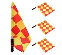 Parliky 4 Pezzi Bandiere Arbitro Calcio con Impugnatura Antiscivolo Ergonomica Leggere e Resistenti Conformi Agli Standard Internazionali per Assistenti Arbitrali in Partite di Calcio e