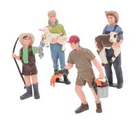 Parliky 4 pezzi Modelli di Personaggi Fattoria in Miniatura Figurine Agricoltori Realistiche per Decorazioni e Giochi di Scenari Statici Simulazione Campagna