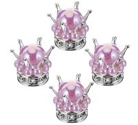 Parliky 4 pezzi Tappi Coprivalvola Pneumatici Auto Corona Antipolvere in Argento con Strass Copertura Protettiva Valvola per Ruote Auto Suv Bicicletta