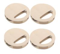 Parliky 4 Sonaglio Legno Rotondo Non Verniciato per Strumento Percussione DIY per Sviluppo Sensoriale Montessori Facile da Dipingere e Personalizzare