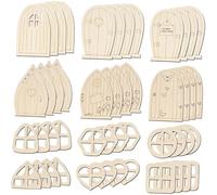 Parliky 48 Pezzi Porte Fatate in Legno Non Verniciate per Giardino Porta Vuoti Leggeri e Resistenti per Progetti DIY Decorazioni Fatte Mano per Casa delle Fate all Esterno