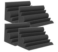 Parliky 4pezzi Acustici Angolari Per Insonorizzazione Assorbimento Del Suono Con Trappole Per Bassi Fonoassorbenti Per Studi Teatri e Uffici Materiale Ignifugo e Densità Nero