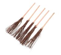 Parliky 5 pezzi Scope in Legno da Realistiche Artigianali in Rami Naturali per Decorazioni Casa Bambole Accessori DIY Streghe e Miniature per Pulizie Piccole Aree