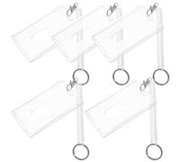 Parliky 5 set Porta Badge Trasparente Rigido con Porta Tessera e Braccialetto da Polso Custodia Protettiva per Carte d Identità Badge e Tessere Contactless Leggera e Resistente per Uso