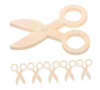 Parliky 6 Forbicine in Legno per Design Seghettato Sicuro per Scuola Accessori Educativi per Coordinazione Mano Occhio e