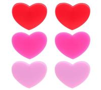 Parliky 6 Pezzi Ammortizzatori Tennis Forma Cuore in Silicone Assorbitori Vibrazioni Racchetta Antivibrazione per Prevenzione Gomito del Tennista Facili da Installare Colori Rosso e Rosa