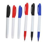 Parliky 6 Pezzi Lavagna Cancellabili Punta Fine Marker Cancellabile per Scuola e Ufficio Colori Blu Nero e Whiteboard Dry Erase per Scrittura e