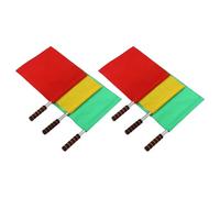 Parliky 6 Pezzi Set 6 Bandiere da Arbitro per Calcio e Pallavolo in Acciaio Inox, Segnalazione Manuale Rossa, Gialla e Verde, Manico in Spugna, Resistenti alle Intemperie, per Eventi