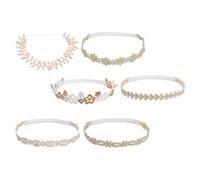 Parliky 6pezzi Fasce per Chioma Bambina Design Regolabile e Motivi Floreali, Accessori Comodi per Neonata per Regali a Nuovi Genitori Stili multipli