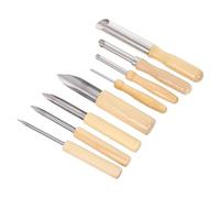 Parliky 8 Pezzi Set 8 Utensili per Modellare Ceramica in Acciaio Inox con Manico in Legno, Strumenti per Intagliare e Forare Argilla, Taglia-Buchi Rotondi per Lavori Manuali e Scultura