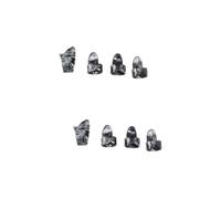 Parliky 8pezzi Plettri Per Chitarra Con Scatola Ferro Set Plettri Per Dito e Per Nero e Grigio Accessori Per Chitarra e Basso Per Pratiche e