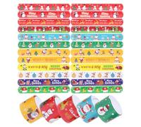 Parliky 96pezzi Bracciale Natalizio Schiaffo Fasce da Polso per Feste Regali di Natale per Riempire la Calza della Befana Design Unico Tema Natalizio Materiale Pvc Confortevole