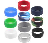 Parliky Anelli in Silicone Sportivi Colorati 10 Pezzi, Design Semplice, Flessibili ed Ergonomici, per Attività all'Aperto e Impiego Quotidiano, 2,10X2,10X0,90Cm