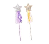 Parliky Bacchette Magiche Bastone Fatato a Forma di Stella 2 Pezzi Viola e Oro per Feste Halloween Accessori Travestimento Fata Angelo