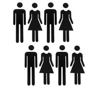 Parliky Cartelli per Bagno Uomo e Donna in Acrilico 3D Autoadesivi Set da 8 Pezzi Nero 20 CM Targhette Identificative per Porte di Toilette per Uffici Aziende e Uso Domestico