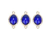 Parliky Ciondolo in Vetro Ovale Blu, 5 Pezzi, Accessori per Orecchini DIY | Finitura Brillante, Design Creativo ed Elegante, Formato Compatto per Composizioni Raffinate