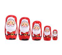 Parliky Decorazione Natalizia in Legno Matryoshka Addobbo Divertente e Colorato per Casa e Auto Idea Regalo Originale e Resistente
