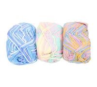 Parliky Filato per Maglieria Multifunzionale 4 Capi in Cotone Latte Morbido e Resistente Set da 3 Pezzi Colorati Stagione Ninfea Azzurro Chiaro Filato Portatile per Uncinetto e