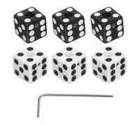 Parliky Manopole per Chitarra Elettrica e Basso a Forma di Dado Set da 6 Pezzi in Plastica Nera e Bianca con Chiave di Montaggio Controllo Volume e Tono per Musicisti Professionisti e